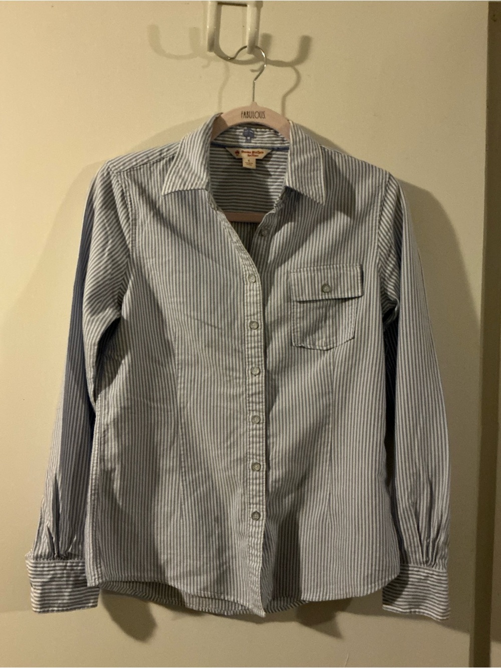 Women’s Brooks Brothers Light Blue & White Striped Button-Down Shirt